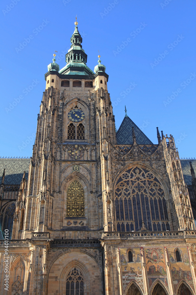 St. Vitus Cathedral in Prague Castle in Prague, Czech Republic.