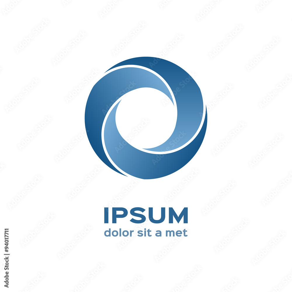 Business logo, blue circle icon