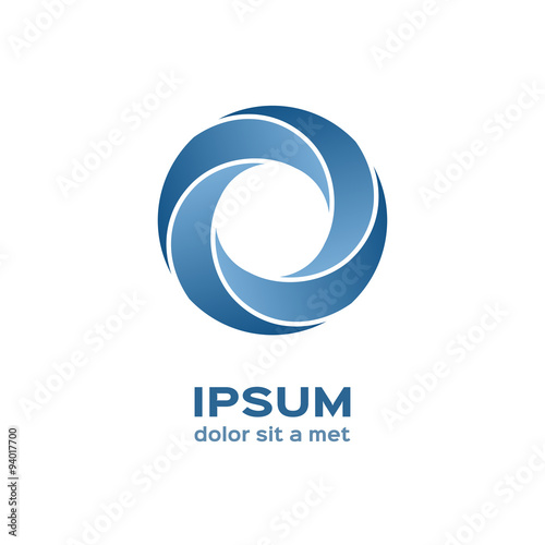 Business logo, blue circle icon