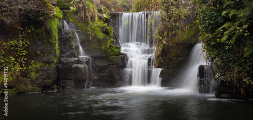 Waterfalls at Penllergare Nature Reserve at Swansea, South Wales