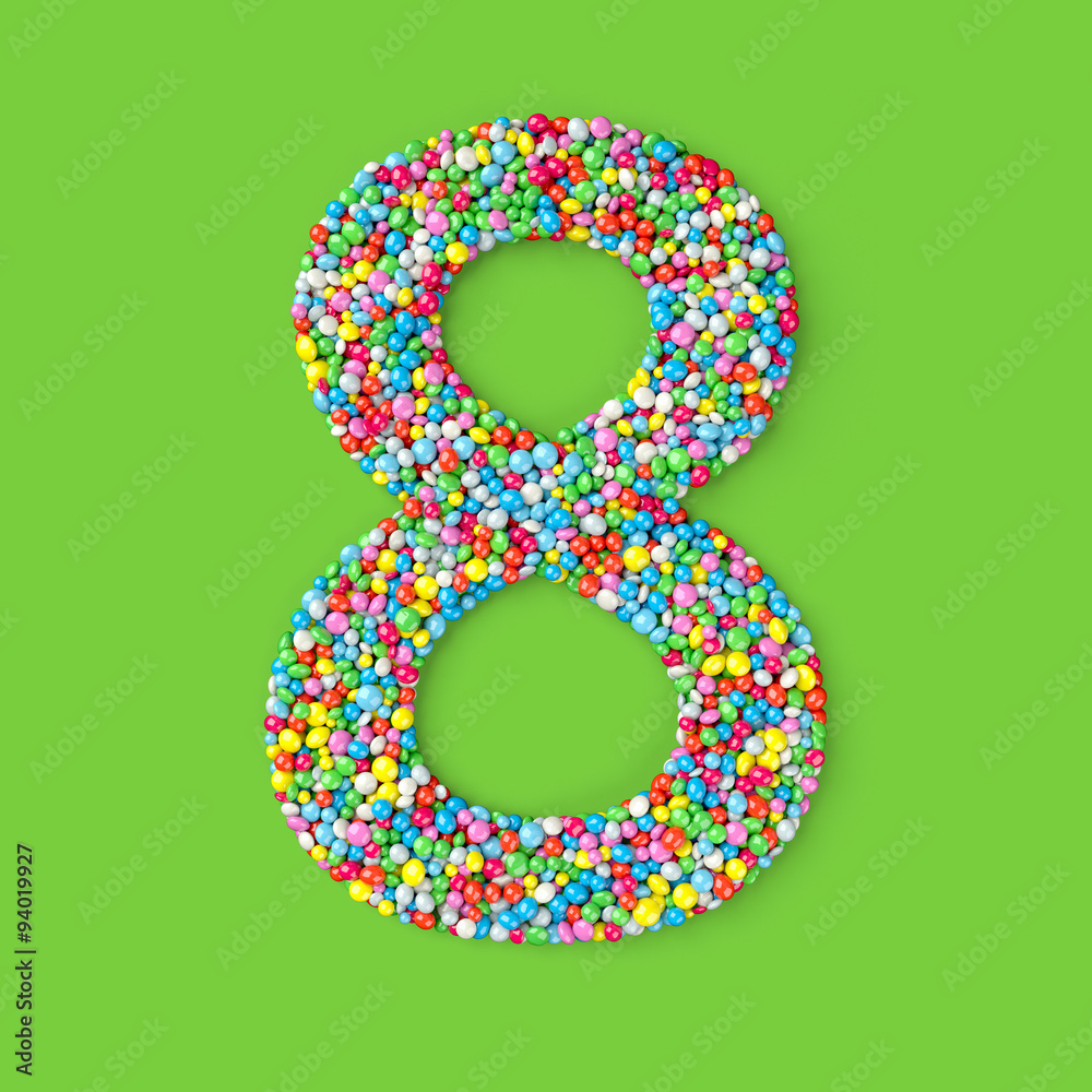 8 made from nonpareils 8 made from nonpareils