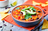 Chipotle red bean tortilla soup