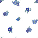 Blue flowers on  white background