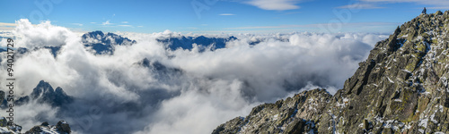 Tatra Mountains above clouds - panorama