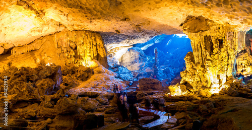 Sung Sot Cave in Halong Bay, Vietnam photo