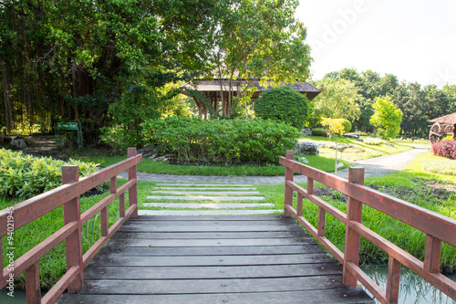 Wooden bridge in a Park