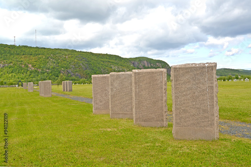 Memorable steles on a Russian-German memorial cemetery. Settleme photo