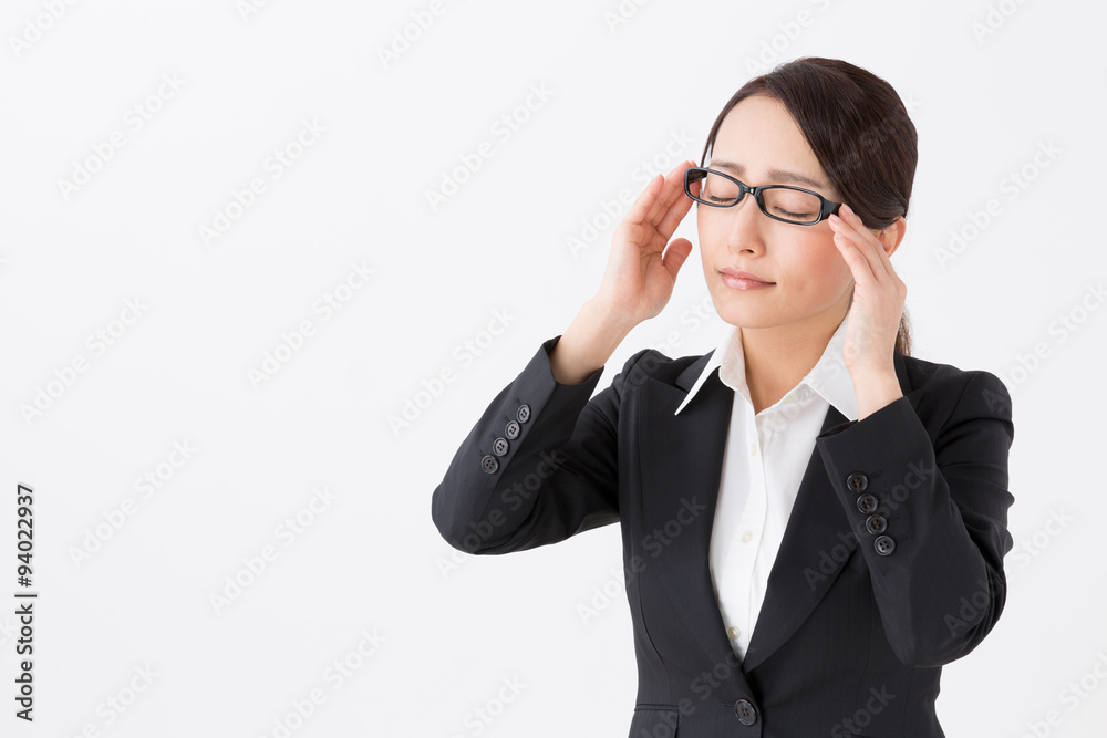 portrait of asian businesswoman on white background