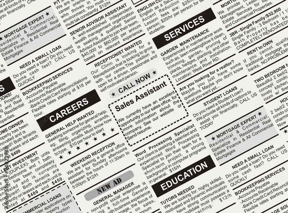 Naklejka premium Classified Ad