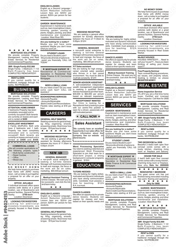 Naklejka premium Classified Ad