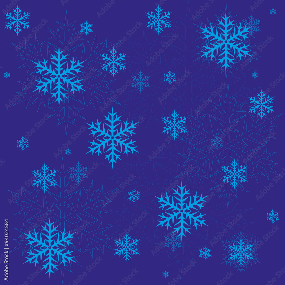 Seamless winter holiday snowflake background vector Seamless winter holiday snowflake background vector