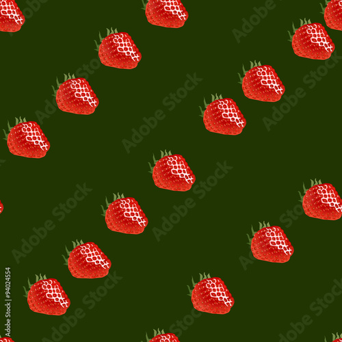 Seamless pattern with strawberry