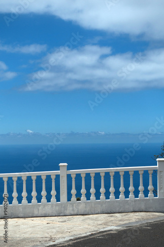 Terrasse mit Meerblick, La Palma, Kanaren, Spanien