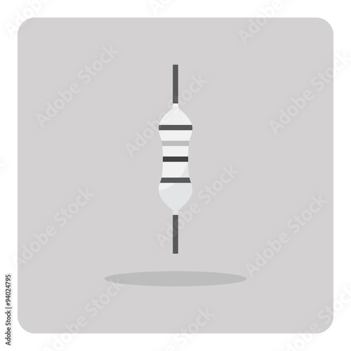 Vector of flat icon, resistor for circuits board on isolated background