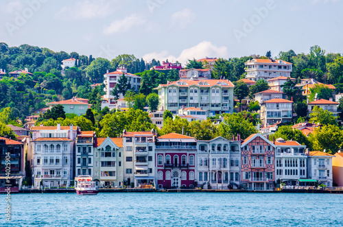 both shores of bosphorus strait are full of residential houses which local people use as weekend residences. photo