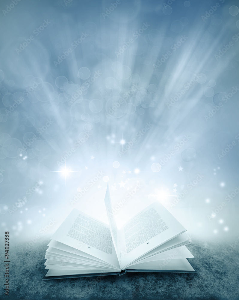 Fototapeta premium Magical fairy tale open book