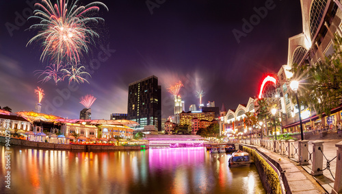 Fireworks Over Singapore River © ronniechua
