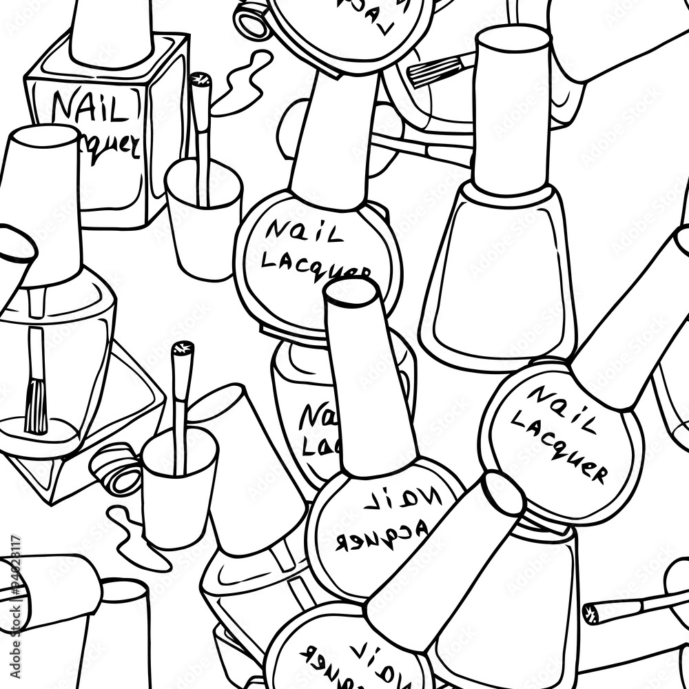 Seamless pattern with nail polish Stock Vector Adobe Stock