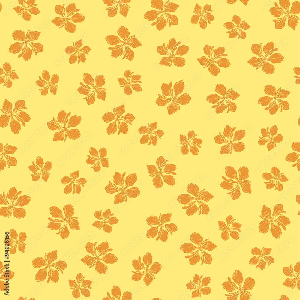 Seamless texture with vintage flowers. Flower background.