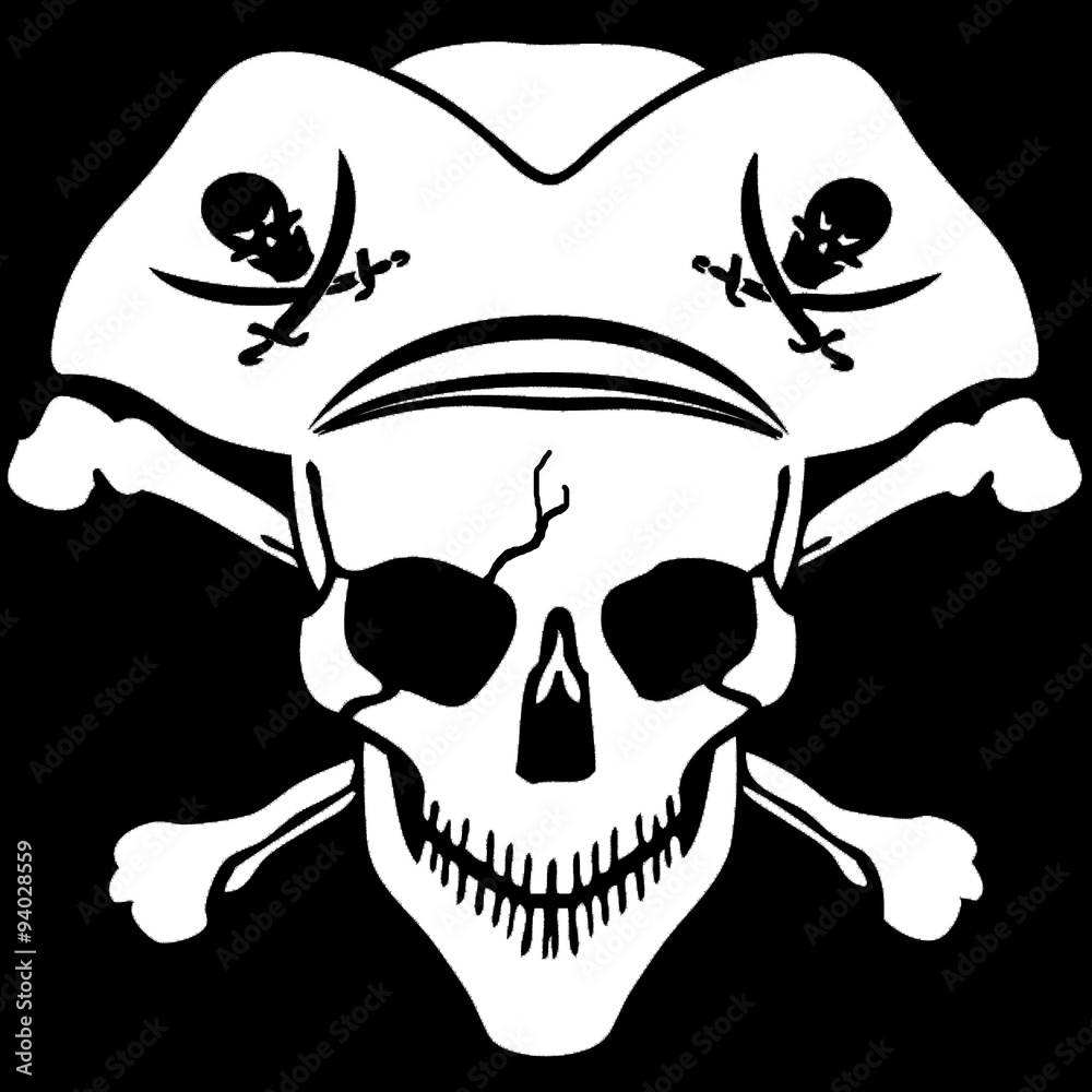 Pirate symbol Jolly Roger skull Stock Illustration | Adobe Stock