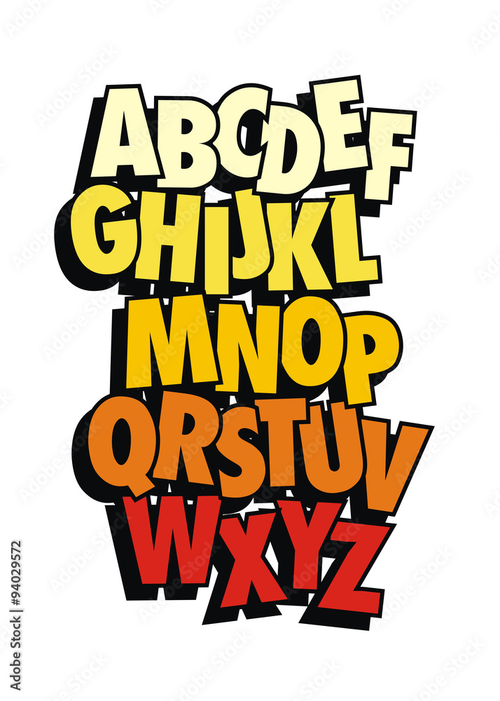 Vecteur Stock Vector alphabet. Comic style font type | Adobe Stock