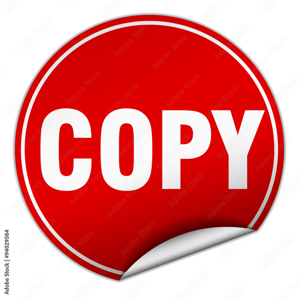copy round red sticker isolated on white copy round red sticker isolated on white