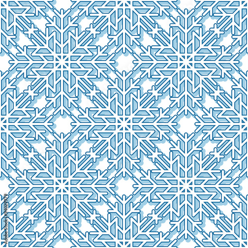 Snowflake seamless pattern. Editable vector. Eps 10