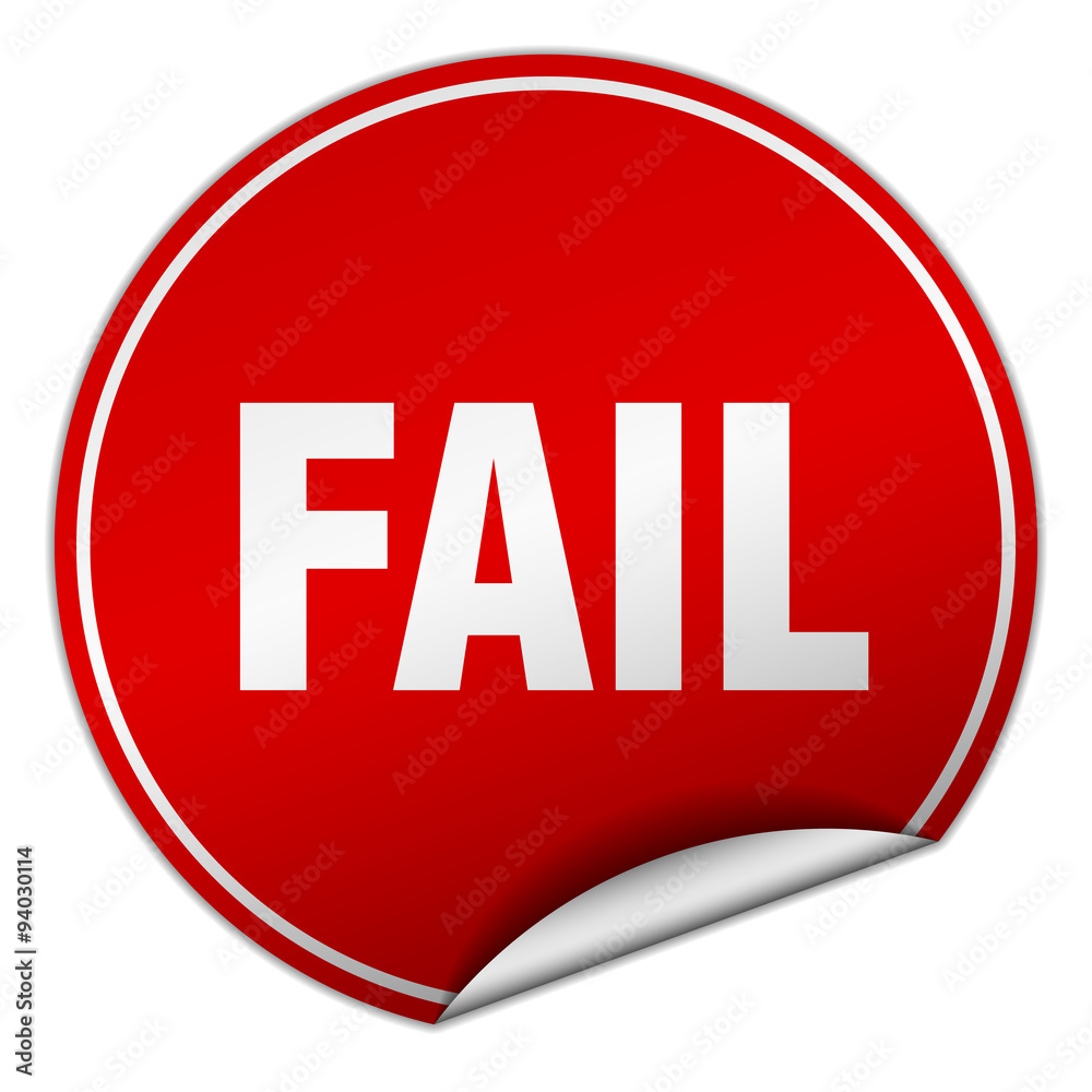 fail round red sticker isolated on white fail round red sticker isolated on white