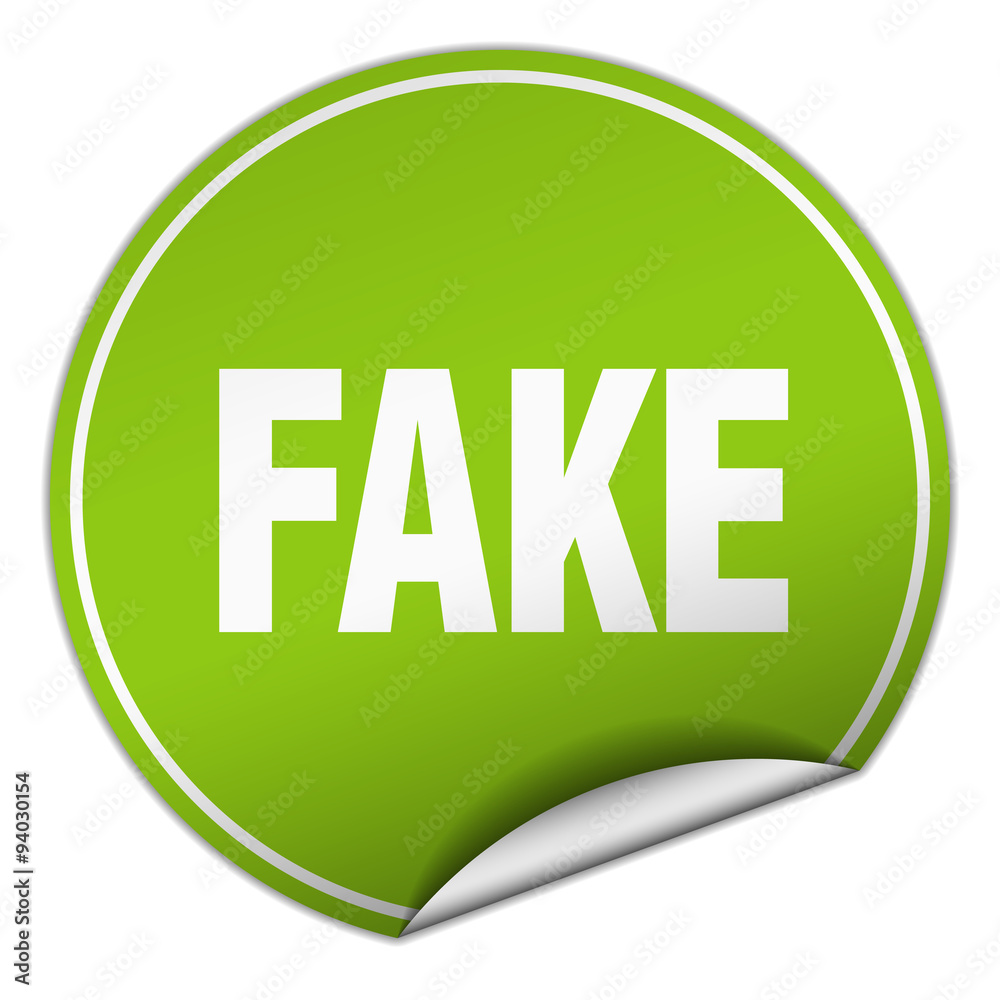 fake round green sticker isolated on white fake round green sticker isolated on white