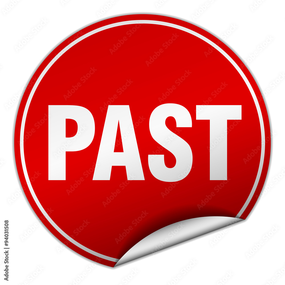 past round red sticker isolated on white past round red sticker isolated on white