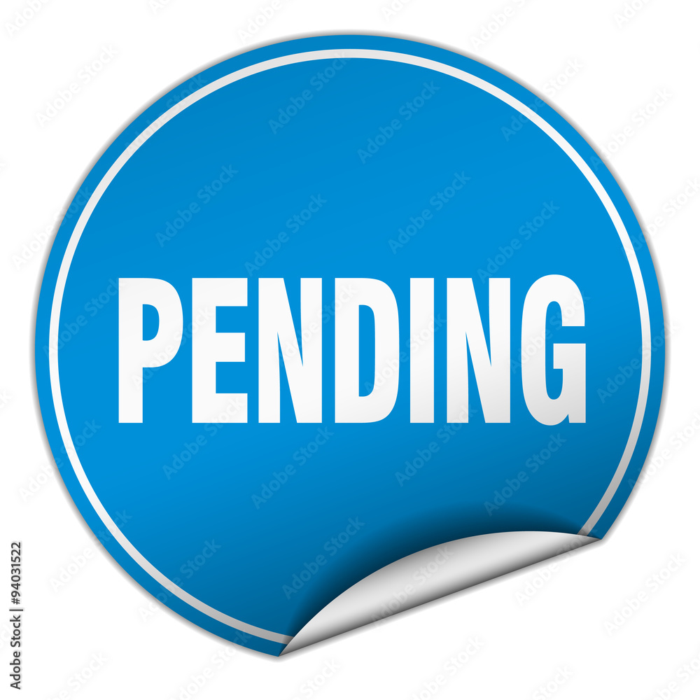 pending round blue sticker isolated on white pending round blue sticker isolated on white