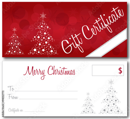 Red christmas gift certificate