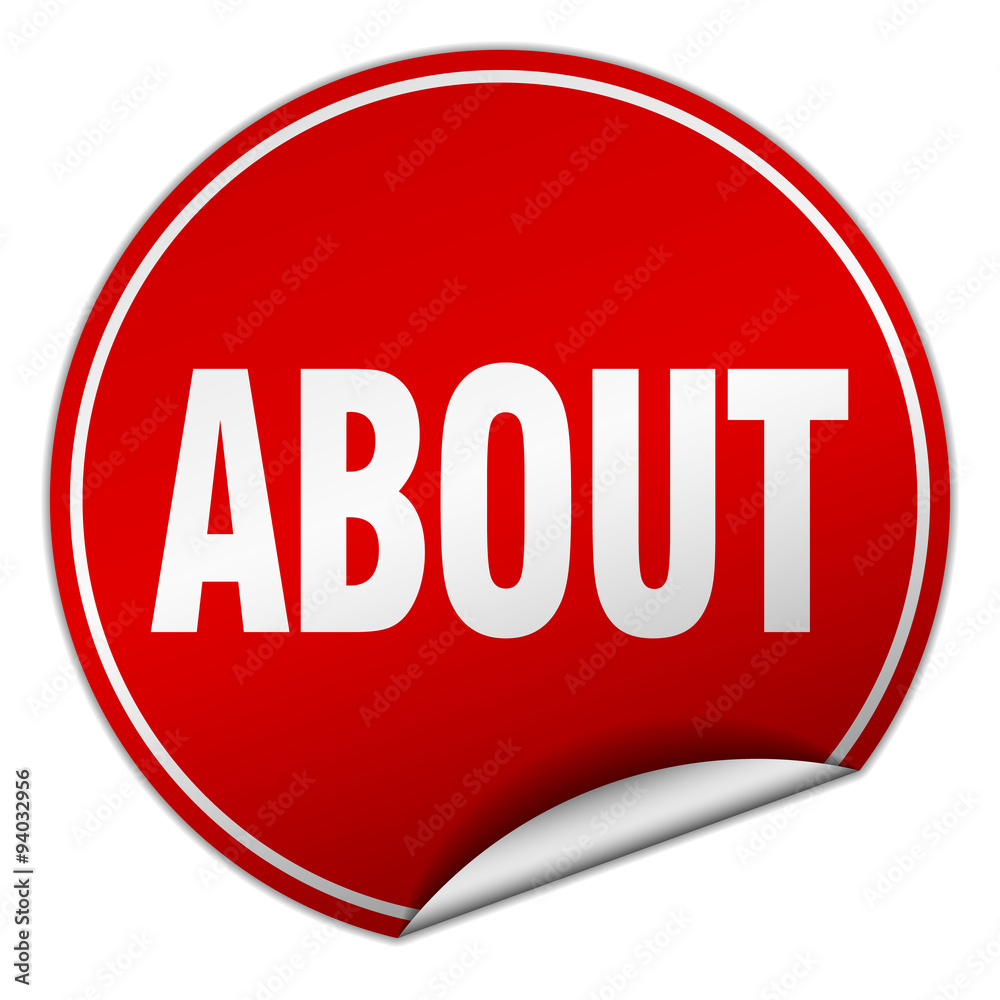about round red sticker isolated on white about round red sticker isolated on white