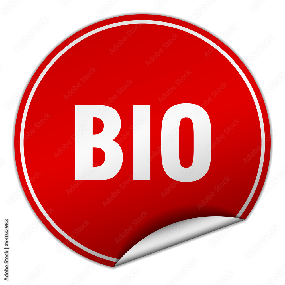 bio round red sticker isolated on white bio round red sticker isolated on white