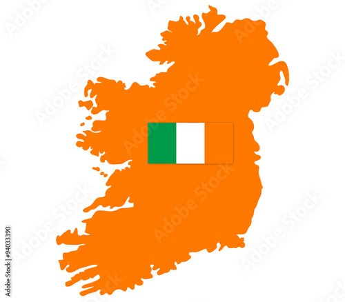 mappa irlanda su sfondo bianco