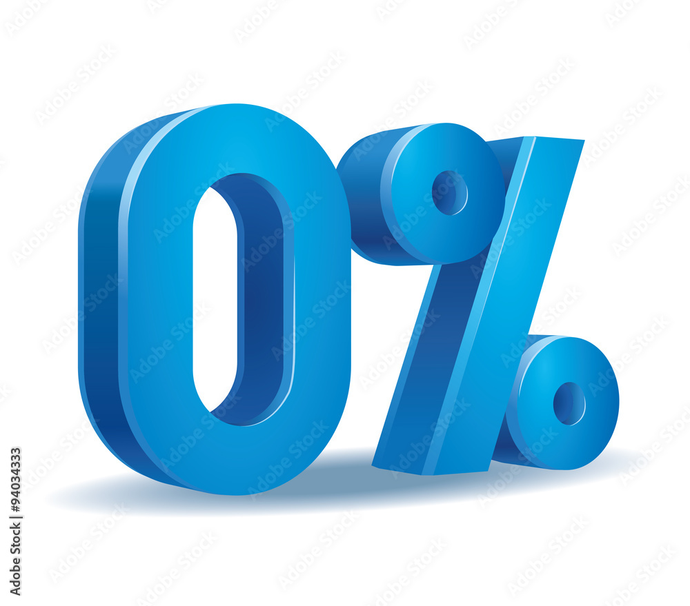 Vector of 0 percent in white background Vector of 0 percent in white background