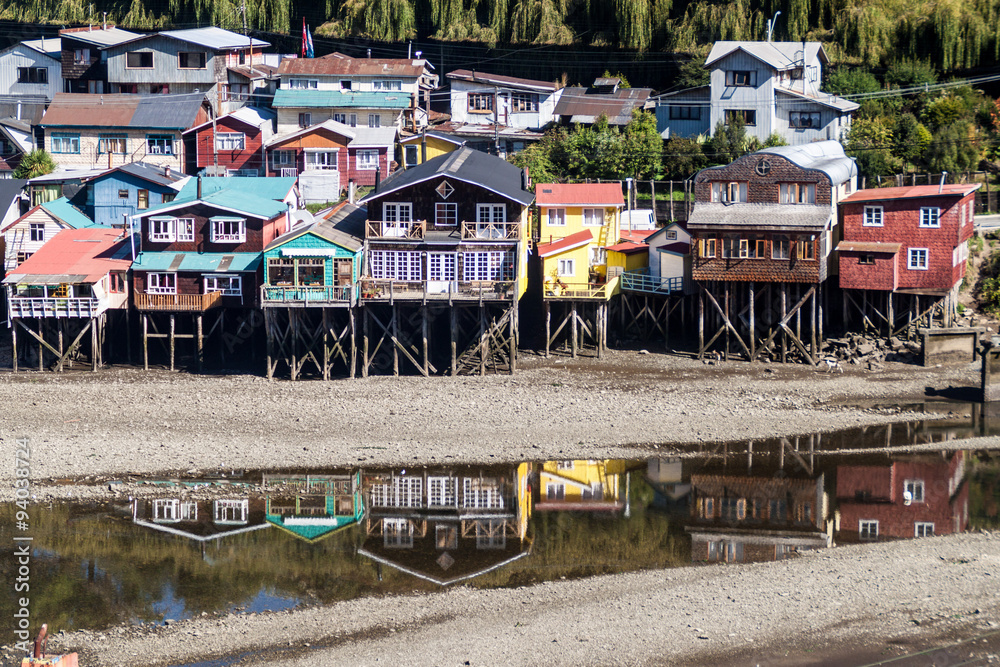 Palafitos (stilt houses) in Castro, Chiloe island, Chile