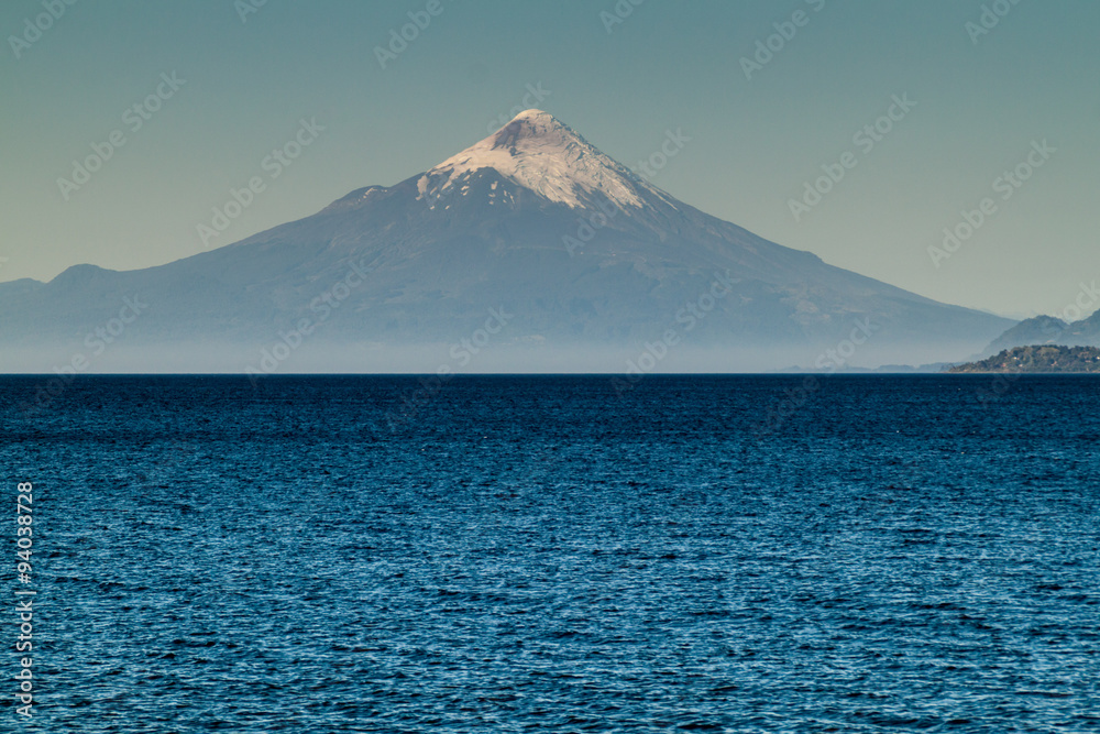 View of Osorno Volcano over Llanquihue lake, Chile
