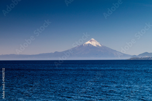 View of Osorno volcano over Llanquihue lake, Chile