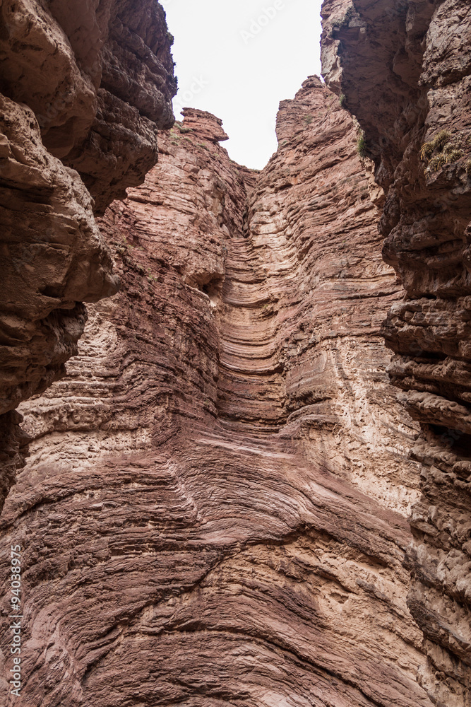 Rock formation called Amfitheatre in Quebrada de Cafayate valley, Argentina