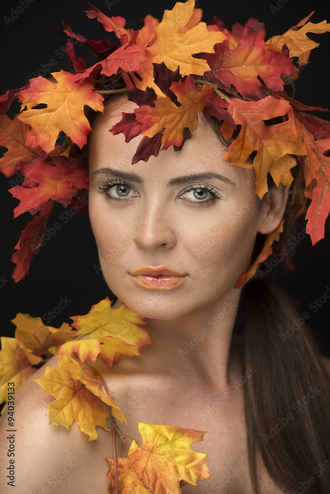 Fall Color Leaves Woman