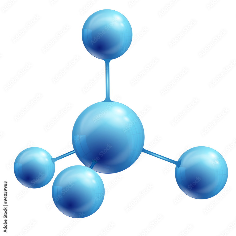 molecule over blue background molecule over blue background
