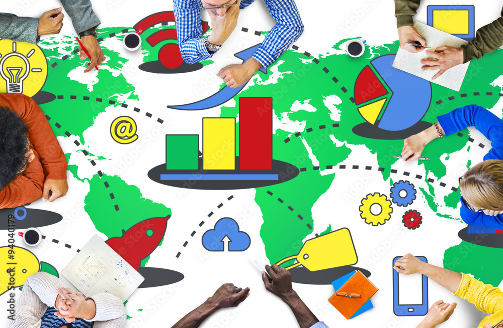 Obraz premium Marketing Global Business Growth Commercial Media Concept