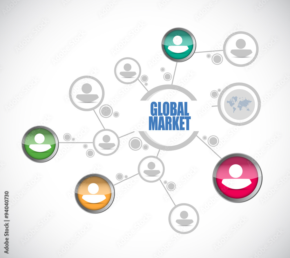 global market diagram network sign concept global market diagram network sign concept