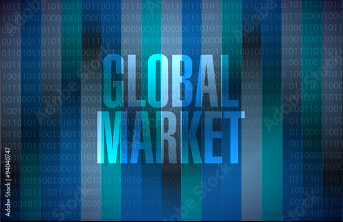 Fotografía global market binary sign concept