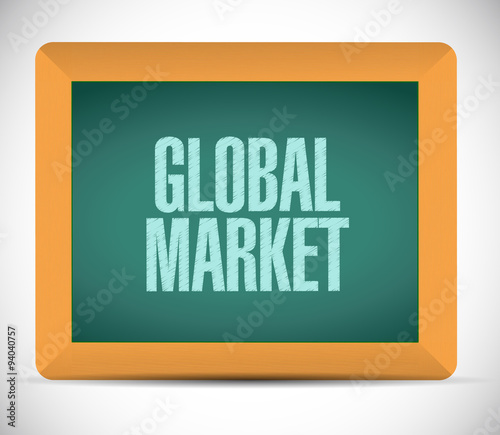 global market chalkboard sign concept