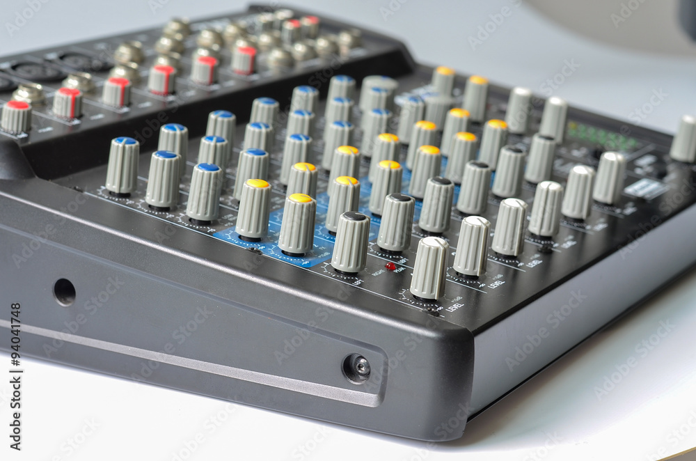 close up white vollume of mixer