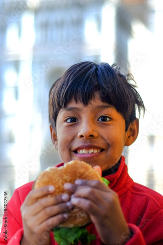 Male young child eating for Expo 2015