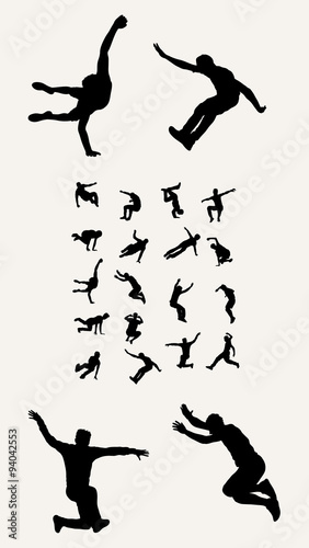 Silhouettes Tricking Parkour, art vector design