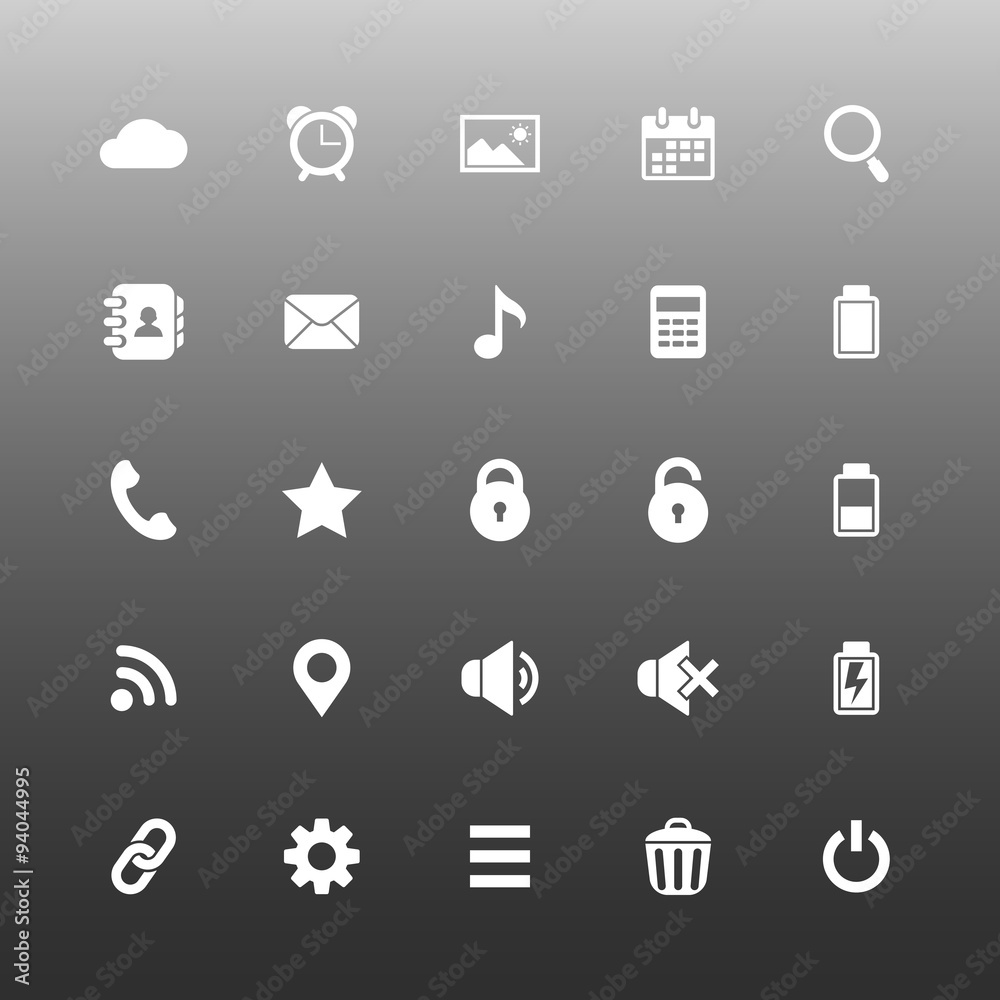 Set of mobile application vector icons Set of mobile application vector icons
